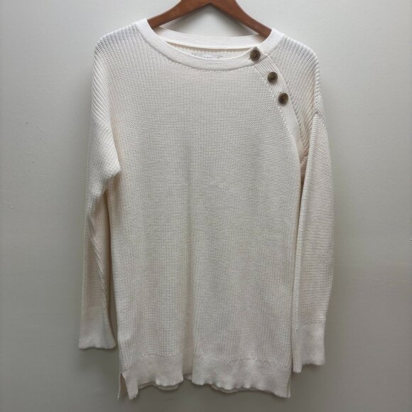 LOFT Neutral Cream White Knit Sweater - Picture 3 of 5